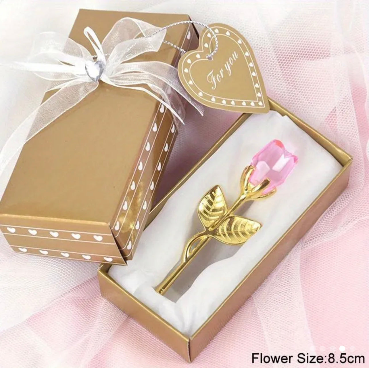 Glas Rosenblume Pink